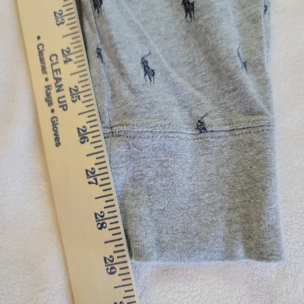 Polo Ralph Lauren Pajama Joggers Mens L Gray All Over Pony Logo Sleepwear Pants
